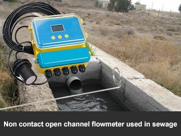 Non contact open channel flowmeter used in sewage