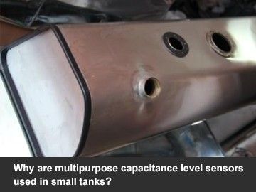 Why are multipurpose capacitance level sensors used in small tanks?