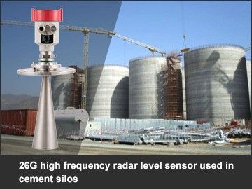 26G high frequency radar level sensor used in cement silos