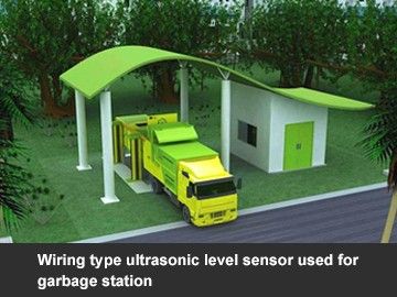 Wiring type ultrasonic level sensor used for garbage station