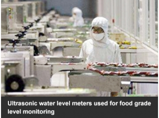 Ultrasonic water level meters used for food grade level monitoring