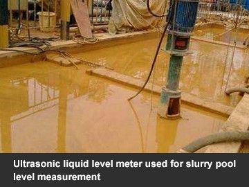 Ultrasonic liquid level meter used for slurry pool level measurement