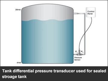 Tank differential pressure transducer used for sealed stroage tank