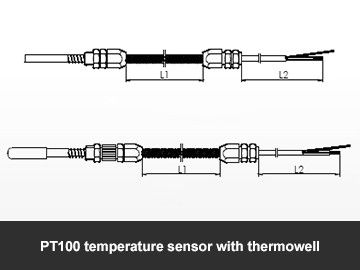 PT100 temperature sensor with thermowell