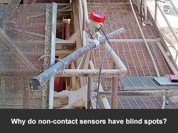 Why do non-contact sensors have blind spots?